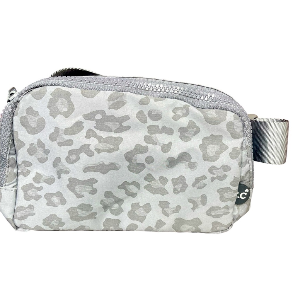 NWT Hip Bag or Fanny Pack, Grey Leopard CC brand